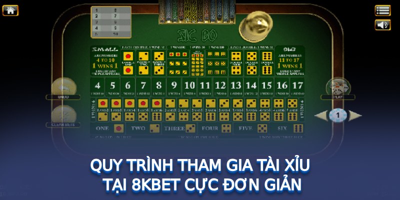 Quy trình tham gia tài xỉu tại 8KBET cực đơn giản